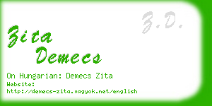 zita demecs business card